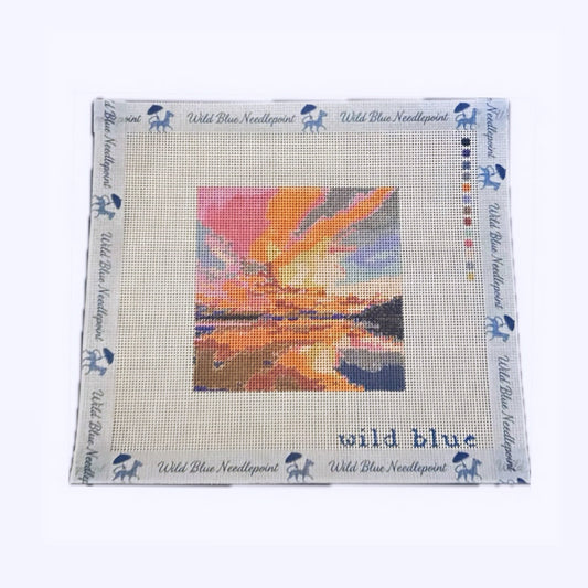 Sunset over Lake Needlepoint Canvas